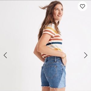 Madewell Midrise Denim Short Side Panel Detail